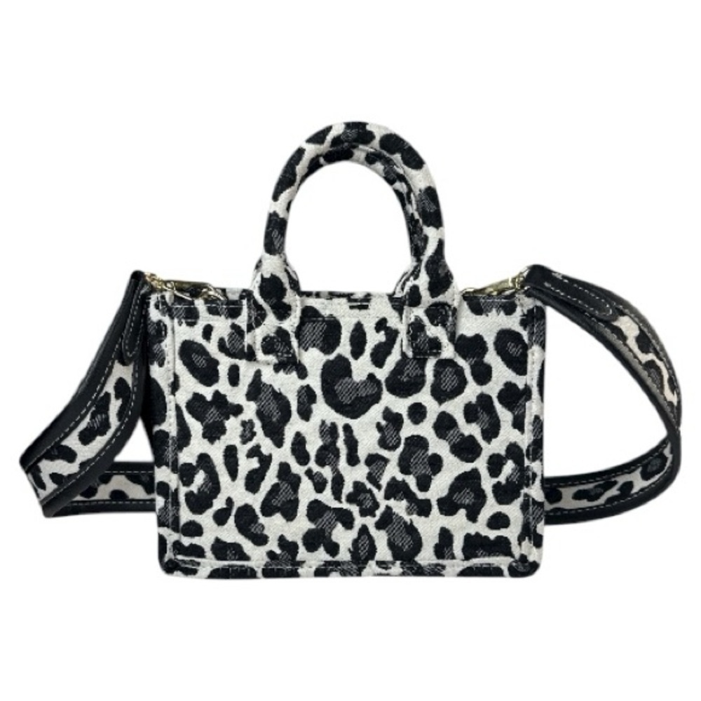 Do Everything in Love Canvas & Vegan Leather Leopard Print Mini Tote Bag